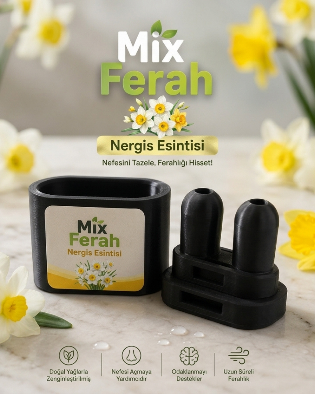 Mix Ferah Aromalı Burun Nefes Açıcı Mango İnhaler Sigara Bırakan, Sınava Çalışan, Spor Yapanların Tercihi
