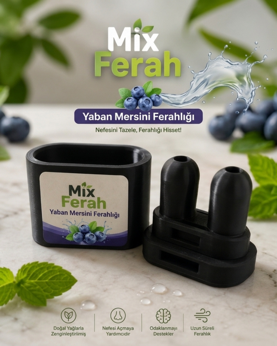 Mix Ferah Aromalı Burun Nefes Açıcı Mango İnhaler Sigara Bırakan, Sınava Çalışan, Spor Yapanların Tercihi