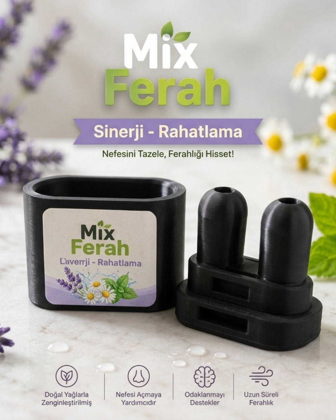 Mix Ferah Aromalı Burun Nefes Açıcı Mango İnhaler Sigara Bırakan, Sınava Çalışan, Spor Yapanların Tercihi