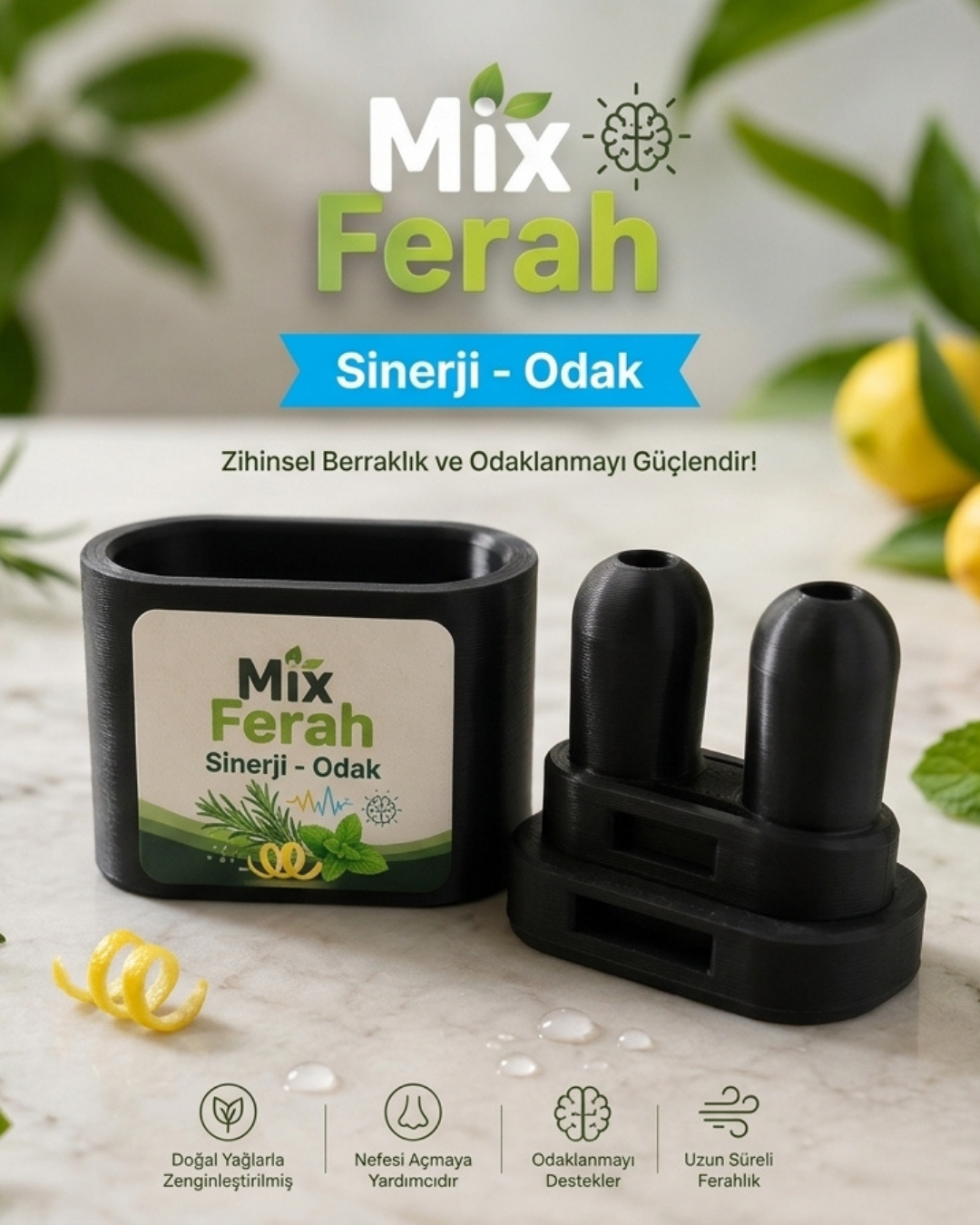 Mix Ferah Aromalı Burun Nefes Açıcı Mango İnhaler Sigara Bırakan, Sınava Çalışan, Spor Yapanların Tercihi
