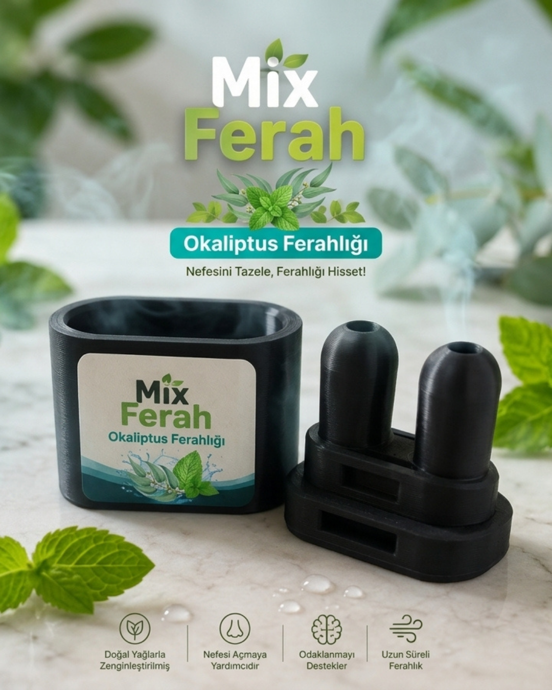 Mix Ferah Aromalı Burun Nefes Açıcı Mango İnhaler Sigara Bırakan, Sınava Çalışan, Spor Yapanların Tercihi