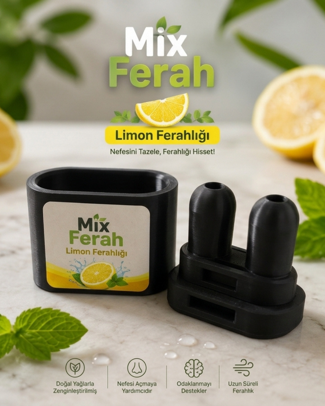 Mix Ferah Aromalı Burun Nefes Açıcı Mango İnhaler Sigara Bırakan, Sınava Çalışan, Spor Yapanların Tercihi