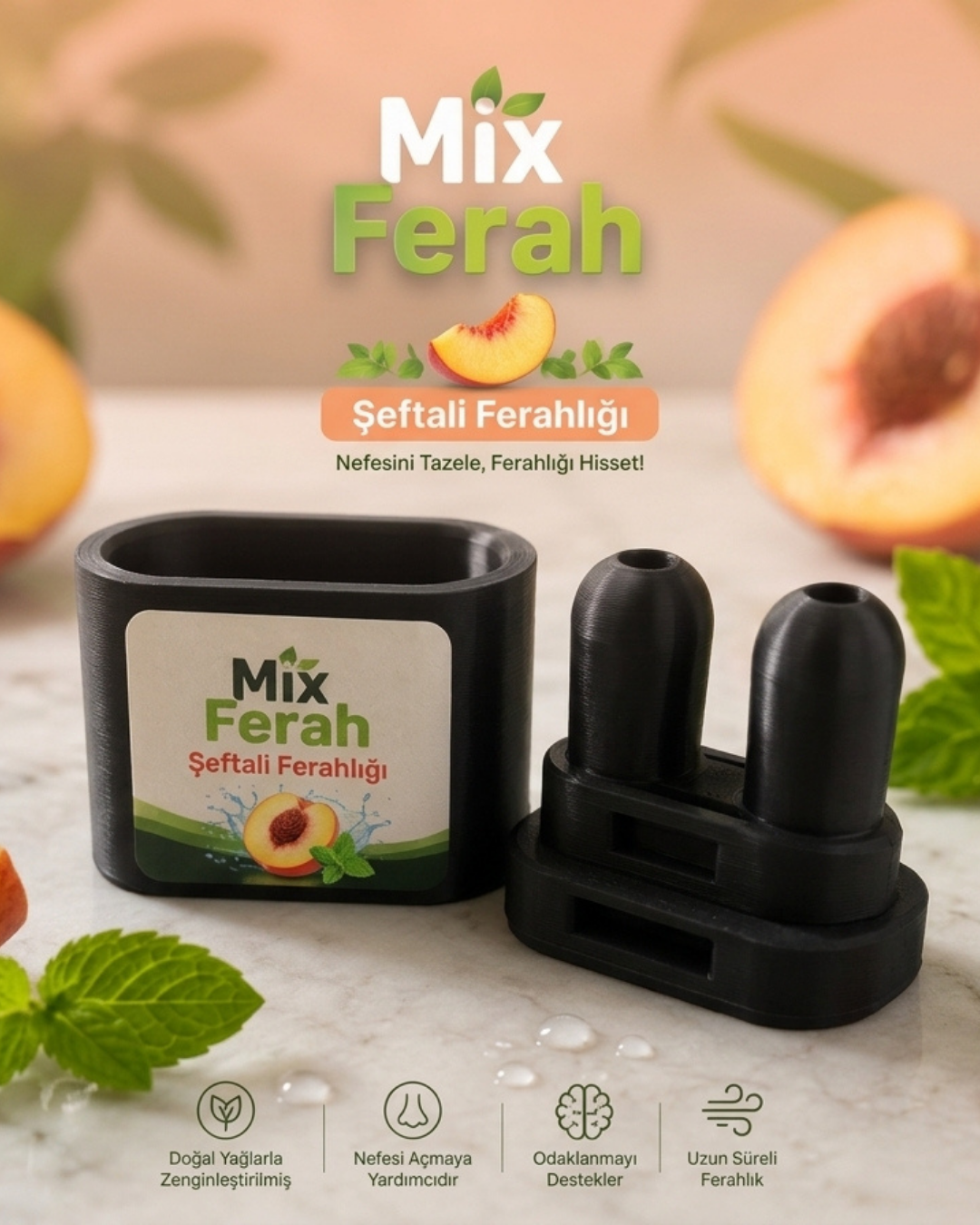 Mix Ferah Aromalı Burun Nefes Açıcı Mango İnhaler Sigara Bırakan, Sınava Çalışan, Spor Yapanların Tercihi