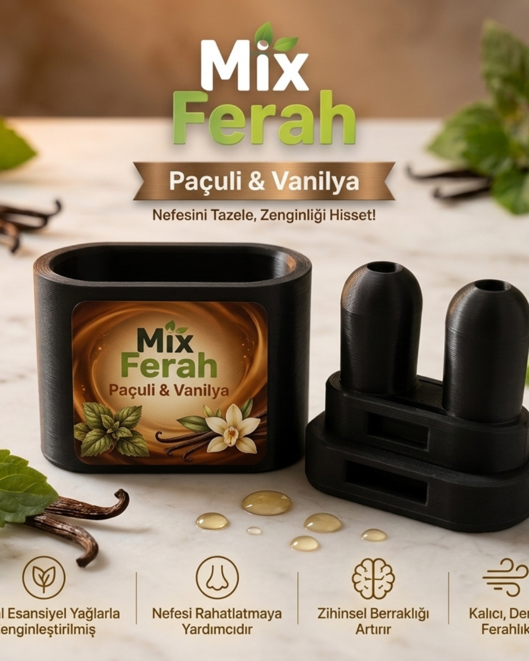 Mix Ferah Aromalı Burun Nefes Açıcı Mango İnhaler Sigara Bırakan, Sınava Çalışan, Spor Yapanların Tercihi